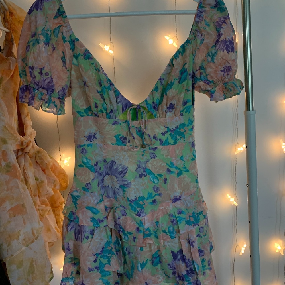 New Bloom Mini Dress // Mint Multi